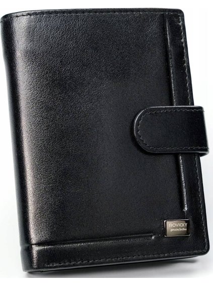 ROVICKY ČERNÁ PÁNSKÁ ELEGANTNÍ PENĚŽENKA S PROŠÍVÁNÍM L177 (Velikost ONE SIZE)