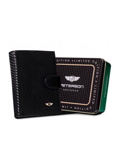 PETERSON ČERNÁ KOŽENÁ PÁNSKÁ PENĚŽENKA W020 (Velikost ONE SIZE)