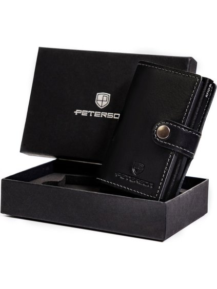 PETERSON ČERNÁ PENĚŽENKA NA KARTY W028 (Velikost ONE SIZE)