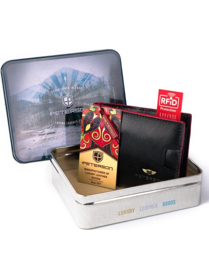 PETERSON ČERNÁ PÁNSKÁ PENĚŽENKA W027 (Velikost ONE SIZE)