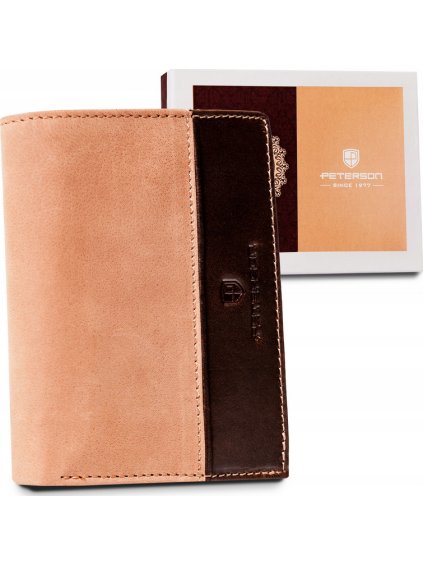 PETERSON DVOUBAREVNÁ PÁNSKÁ KOŽENÁ PENĚŽENKA W071 (Velikost ONE SIZE)