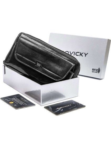 ROVICKY ČERNÁ KOŽENÁ PÁNSKÁ PENĚŽENKA L179 (Velikost ONE SIZE)