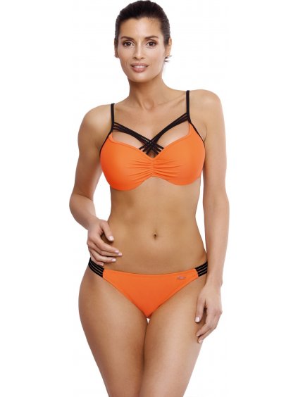 ORANŽOVÉ BIKINY S ČERNÝMI PÁSKY ELECTRA PAPAYA