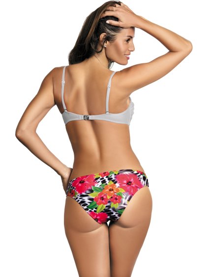 ŠEDÉ BIKINY S KVĚTINOVÝM SPODKEM PAMELA SILVER