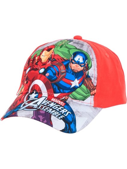 ČERVENÁ KŠILTOVKA S POTISKEM MARVEL AVENGERS (Velikost 52)