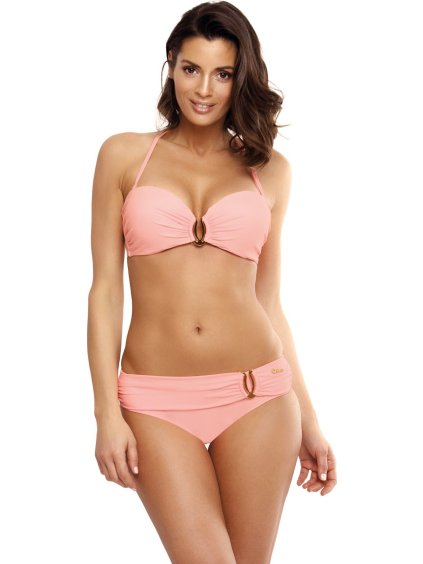SVĚTLE RŮŽOVÉ BIKINY SE ZLATÝMI OZDOBAMI CAMERON ALLEGRA (Velikost M)