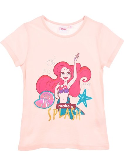 PUDROVÉ DÍVČÍ TRIČKO DISNEY PRINCESS - ARIEL