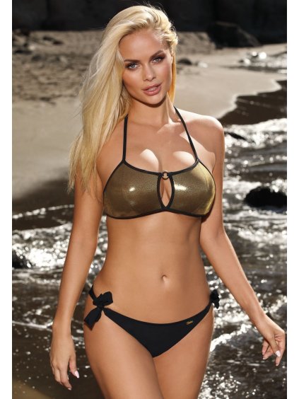 ČERNO-ZLATÉ BIKINY SHELLY NERO (Velikost 36/S)