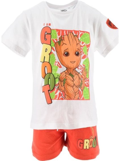 BÍLO-ČERVENÝ LETNÍ SET MARVEL GROOT