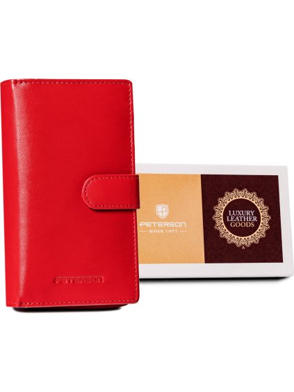 PETERSON ČERVENÁ KOŽENÁ PENĚŽENKA Y348 (Velikost ONE SIZE)