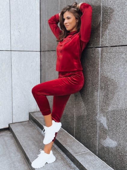 BORDÓ VELUROVÁ TEPLÁKOVÁ SOUPRAVA VOGUE VELOUR