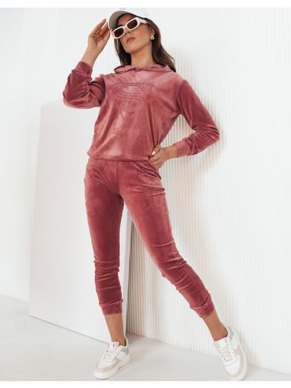 RŮŽOVÁ VELUROVÁ TEPLÁKOVÁ SOUPRAVA VOGUE VELOUR