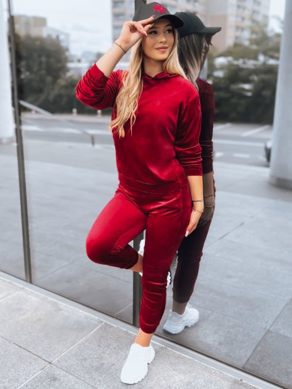 VÍNOVÁ VELUROVÁ TEPLÁKOVÁ SOUPRAVA SO COMFY