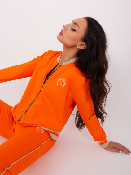 ORANŽOVÁ TEPLÁKOVÁ SOUPRAVA NA ZIP