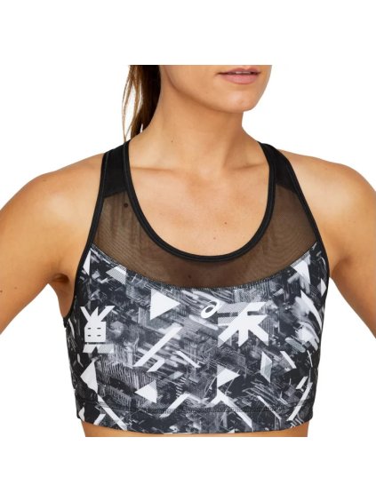ČERNÁ VZOROVANÁ SPORTOVNÍ PODPRSENKA ASICS FUTURE TOKYO AOP BRA (Velikost L)