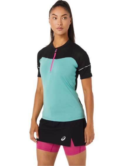 MODRO-ČERNÉ SPORTOVNÍ DÁMSKÉ TRIČKO ASICS FUJITRAIL TOP TEE