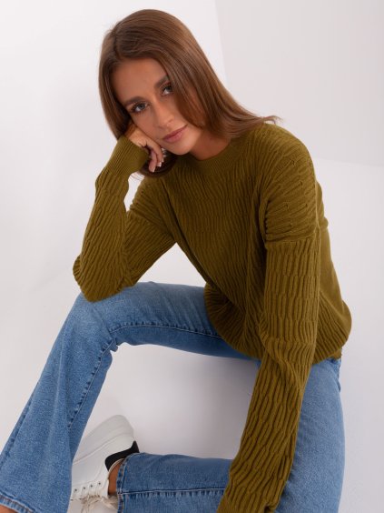 KHAKI VZOROVANÝ SVETR SARA
