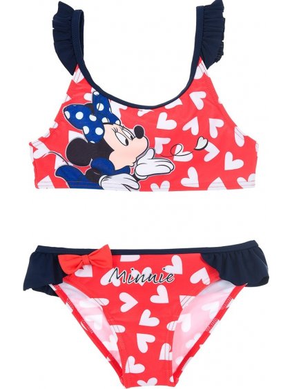 ČERVENÉ DVOUDÍLNÉ PLAVKY MINNIE MOUSE