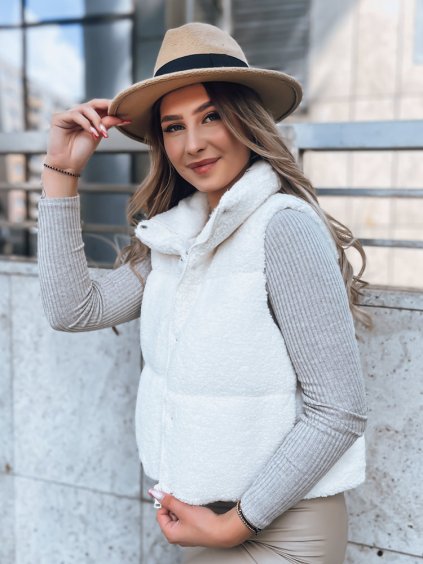 BÍLÁ KOŽÍŠKOVÁ VESTA BEEWARM