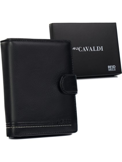 CAVALDI ČERNÁ PENĚŽENKA S ELEGANTNÍM PROŠÍVÁNÍM B044 (Velikost ONE SIZE)