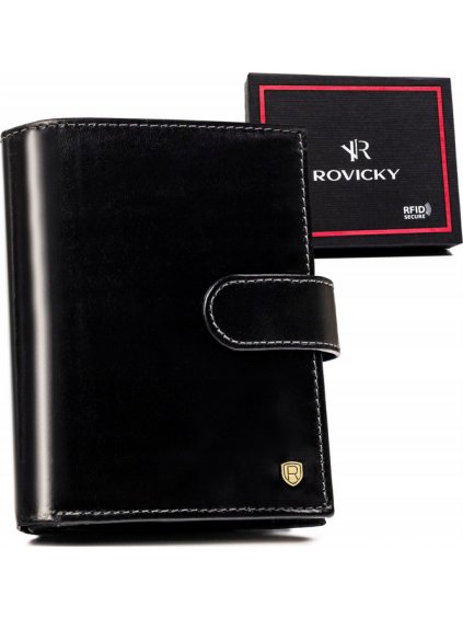 ROVICKY ČERNÁ KOŽENÁ PENĚŽENKA L208 (Velikost ONE SIZE)