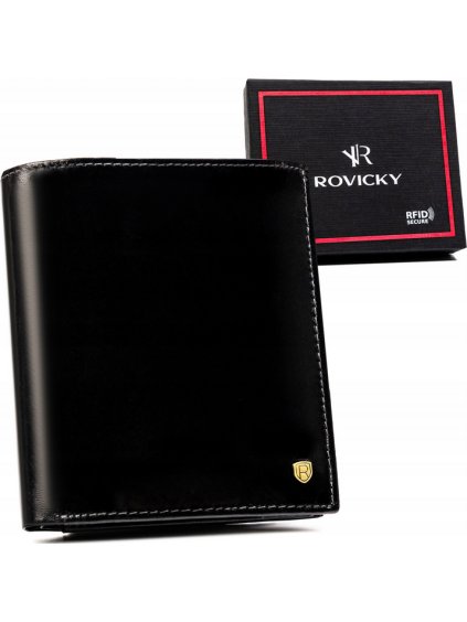 ROVICKY ČERNÁ VELKÁ KOŽENÁ PENĚŽENKA L210 (Velikost ONE SIZE)