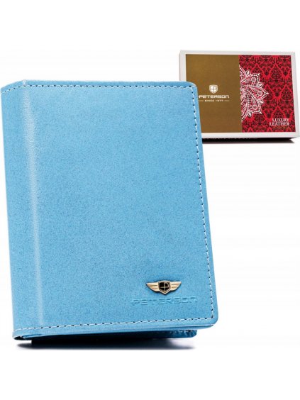 PETERSON SVĚTLE MODRÁ STŘEDNÍ DÁMSKÁ KOŽENÁ PENĚŽENKA Y419 (Velikost ONE SIZE)