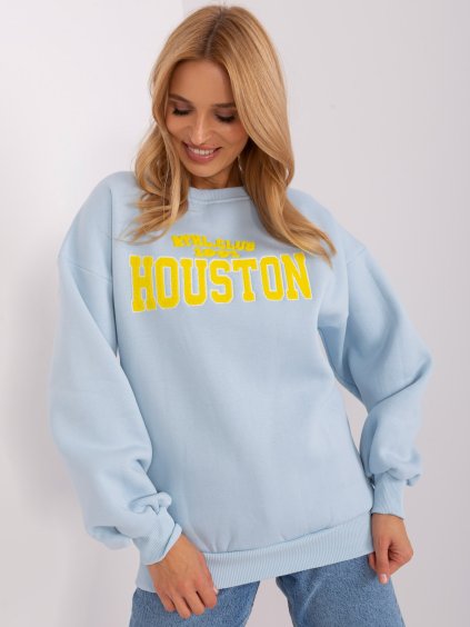 SVĚTLE MODRÁ OVERSIZE MIKINA S NÁPISEM (Velikost ONE SIZE)