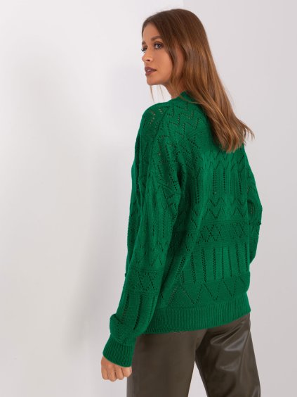 TMAVĚ ZELENÝ SVETR NA KNOFLÍKY (Velikost ONE SIZE)