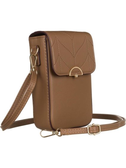 PETERSON SVĚTLE HNĚDÁ MINI KABELKA S KLOPOU (Velikost ONE SIZE)