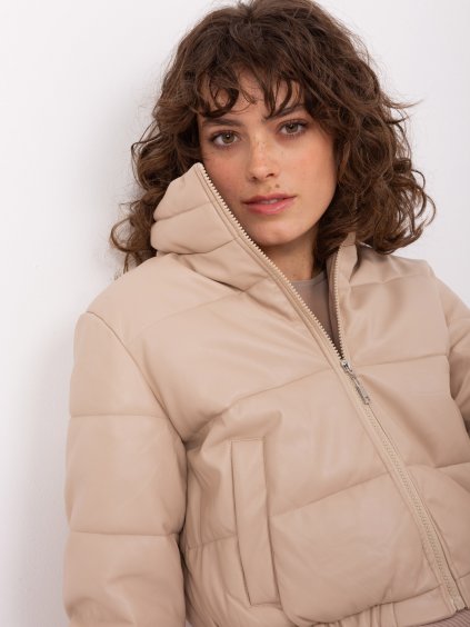 BÉŽOVÁ PROŠÍVANÁ CROP BUNDA