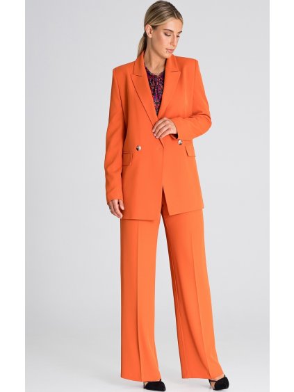 ORANŽOVÉ ELEGANTNÍ SPOLEČENSKÉ KALHOTY