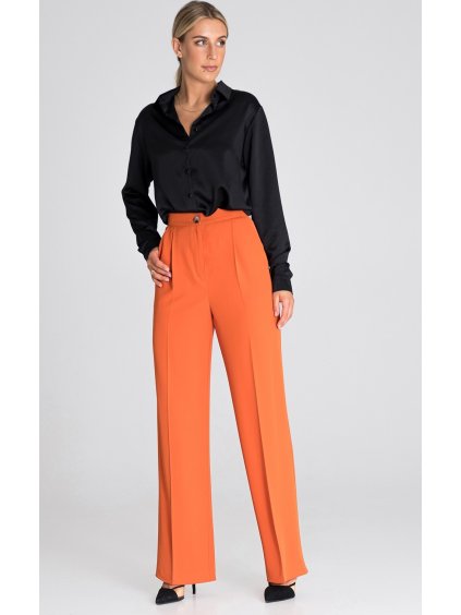 ORANŽOVÉ ELEGANTNÍ SPOLEČENSKÉ KALHOTY