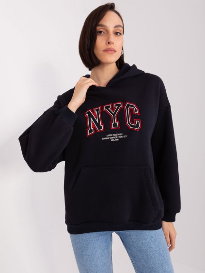 TMAVĚ MODRÁ STYLOVÁ MIKINA NYC