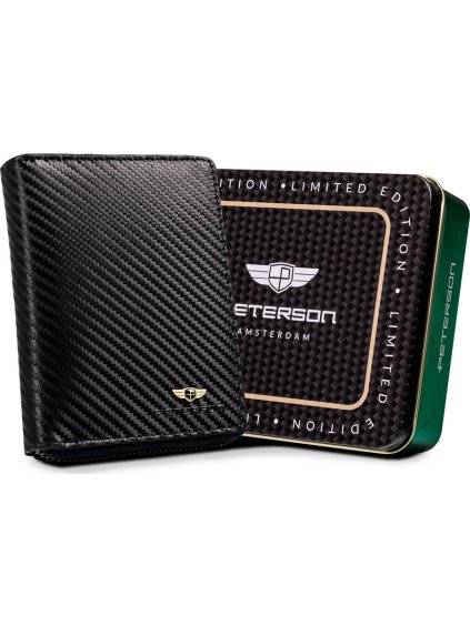 PETERSON ČERNÁ PENĚŽENKA SE VZOROVÁNÍM W010 (Velikost ONE SIZE)