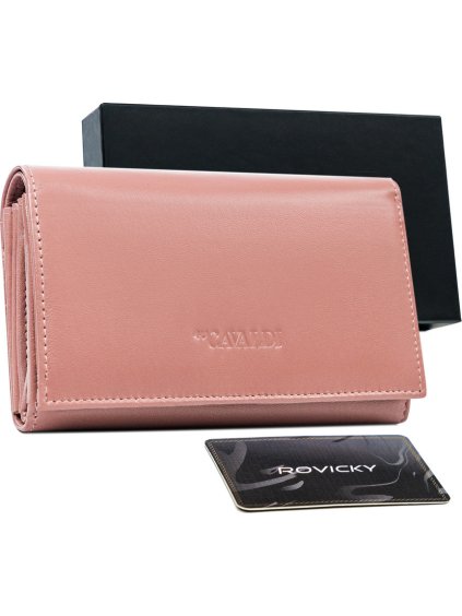 CAVALDI KLASICKÁ PENĚŽENKA Z KŮŽE - RŮŽOVÁ M356 (Velikost ONE SIZE)