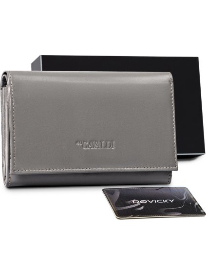 CAVALDI KLASICKÁ PENĚŽENKA Z KŮŽE - ŠEDÁ M354 (Velikost ONE SIZE)