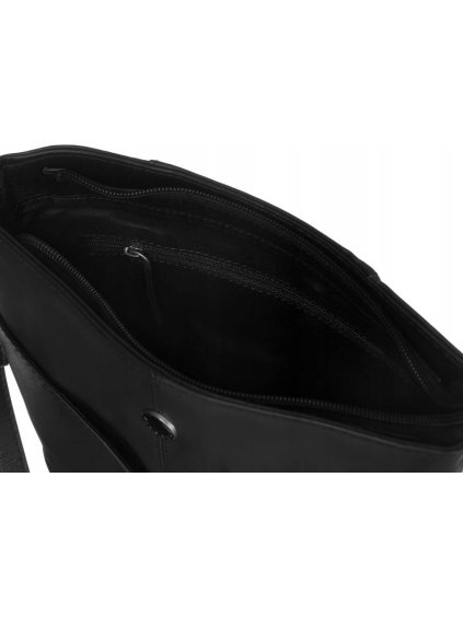 PETERSON ČERNÁ KOŽENÁ CROSSBODY KABELKA