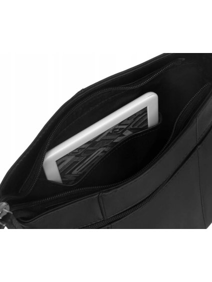 PETERSON ČERNÁ KOŽENÁ CROSSBODY KABELKA