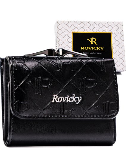 ROVICKY ČERNÁ MALÁ PENĚŽENKA S LOGEM V235