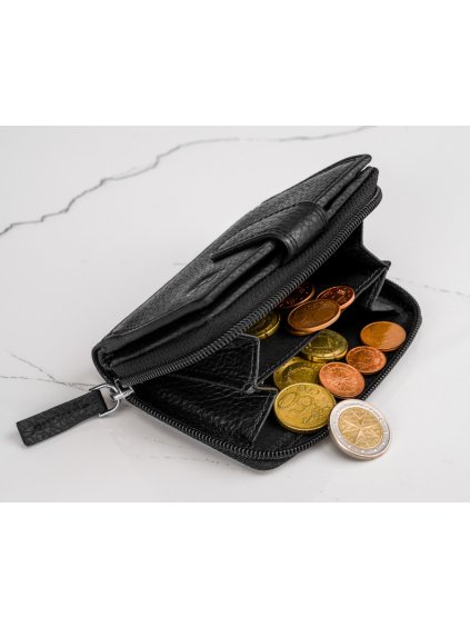 PETERSON ČERNÁ KOŽENÁ SADA SHOPPER KABELKY A PENĚŽENKY