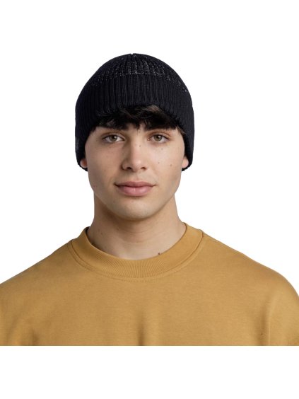 ČERNÁ SPORTOVNÍ ČEPICE BUFF MERINO ACTIVE HAT BEANIE