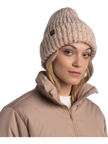 SVĚTLE RŮŽOVÁ SPORTOVNÍ ČEPICE BUFF KIM KNITTED FLEECE HAT BEANIE