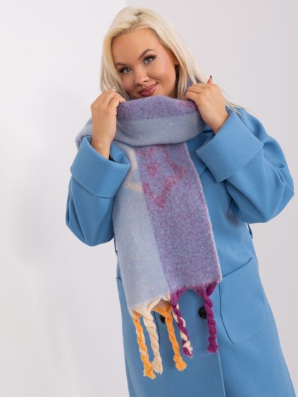 MODRO-FIALOVÁ ŠÁLA S COPY A VZORY (Velikost ONE SIZE)