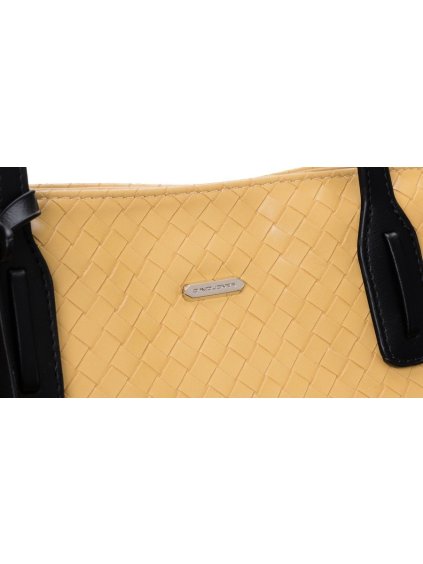 (VEL. ONE SIZE) DAVID JONES ŽLUTÁ SHOPPER BAG S PLETENÝM EFEKTEM