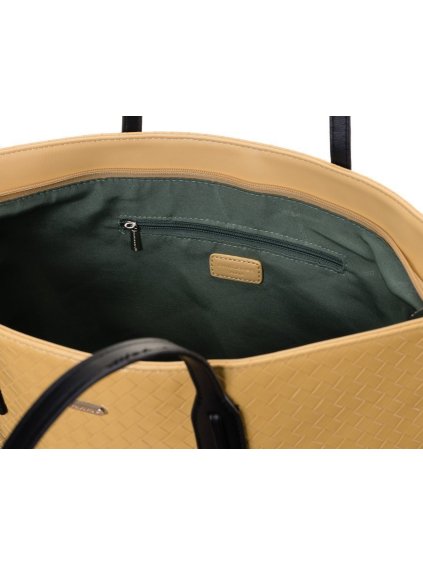 (VEL. ONE SIZE) DAVID JONES ŽLUTÁ SHOPPER BAG S PLETENÝM EFEKTEM