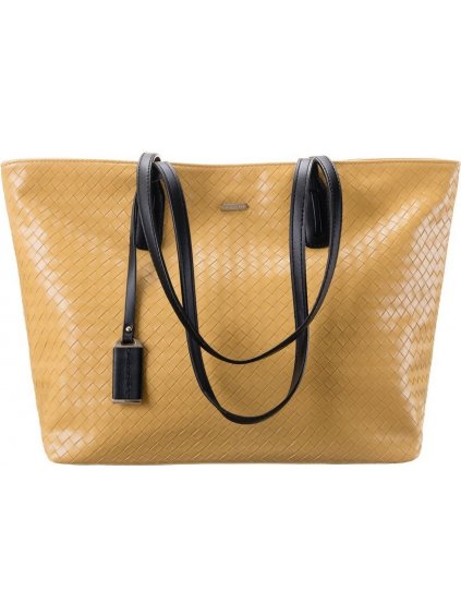 (VEL. ONE SIZE) DAVID JONES ŽLUTÁ SHOPPER BAG S PLETENÝM EFEKTEM