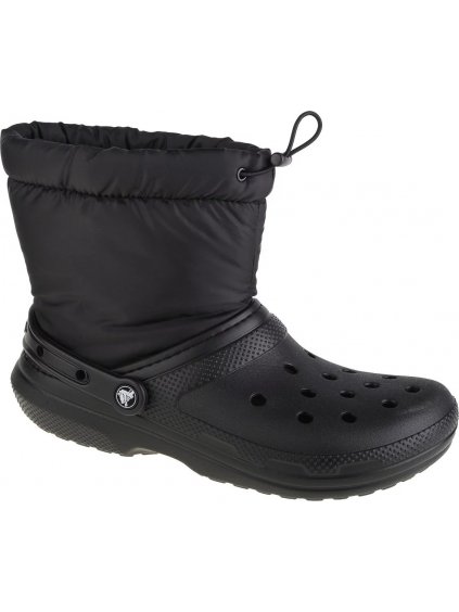 ČERNÉ KOTNÍKOVÉ BOTY CROCS CLASSIC LINED NEO PUFF BOOT