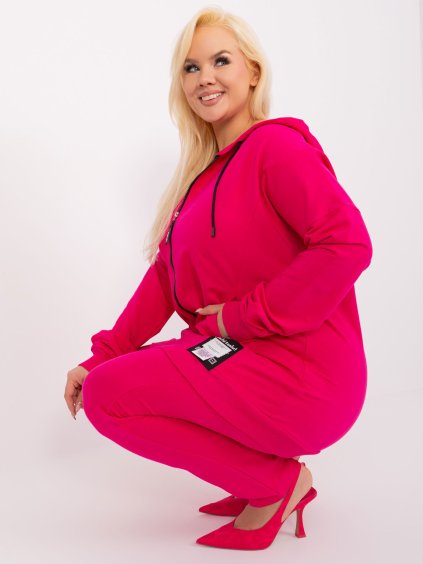 TMAVĚ RŮŽOVÁ TEPLÁKOVÁ SOUPRAVA S KAPUCÍ
