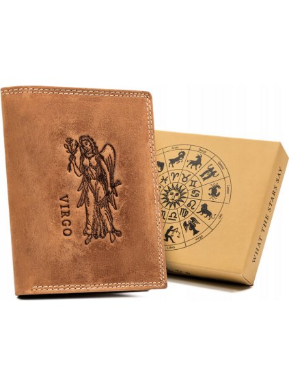 ALWAYS WILD KOŽENÁ PENĚŽENKA SE ZNAMENÍM ZVĚROKRUHU-PANNA A191 (Velikost ONE SIZE)